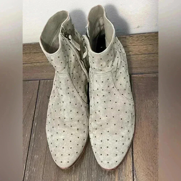 Joie Studded Grey Booties Inside Zip Boots Womens size 37.5 US size 7.5 - Picture 8 of 9